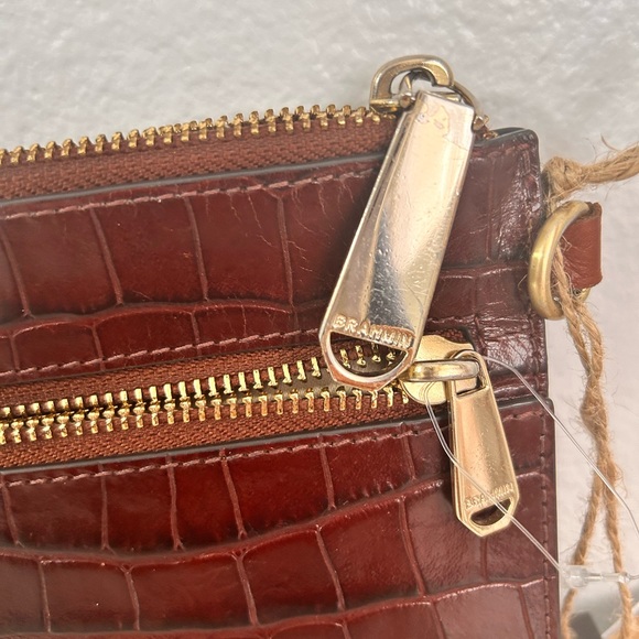 Brahmin crocodile Leather Chocolate Cherry Leather Clutch - Picture 6 of 12